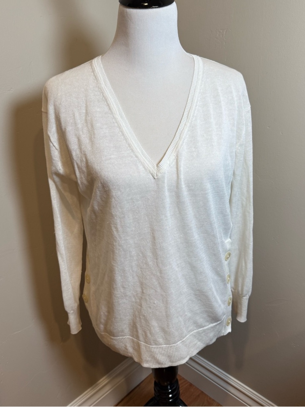 J Crew Linen Blend Sweater  Cream XS